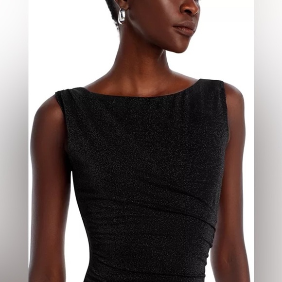 New! Chiara Boni La Petite Robe Black Glitter Rabon Sugar Mini Dress🖤size 4 NWT! - Picture 7 of 15